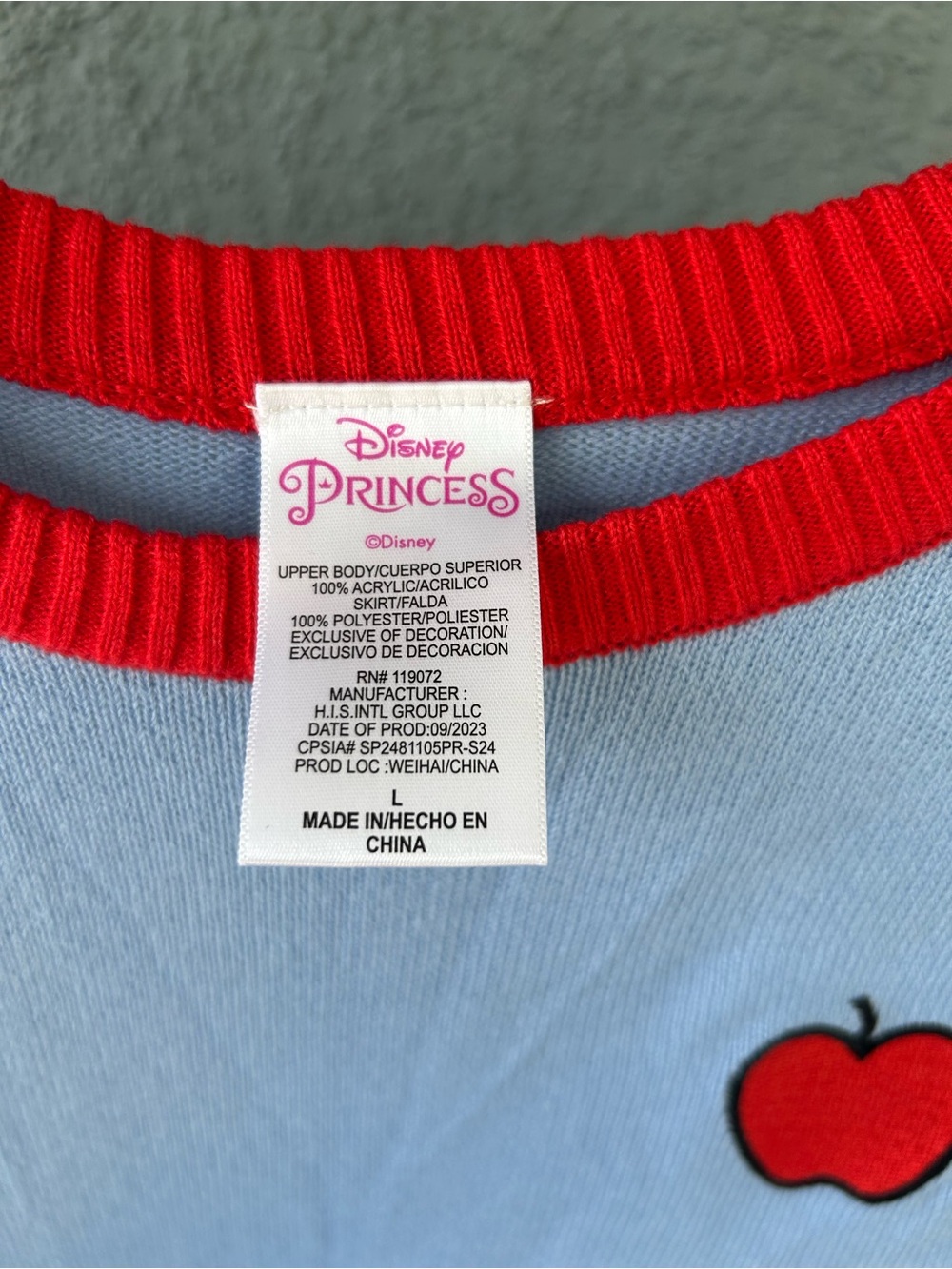 Girls' Disney Princess Snow White Seven Dwarfs Cosplay Dress Up Size L 10/12 - Picture 4 of 4
